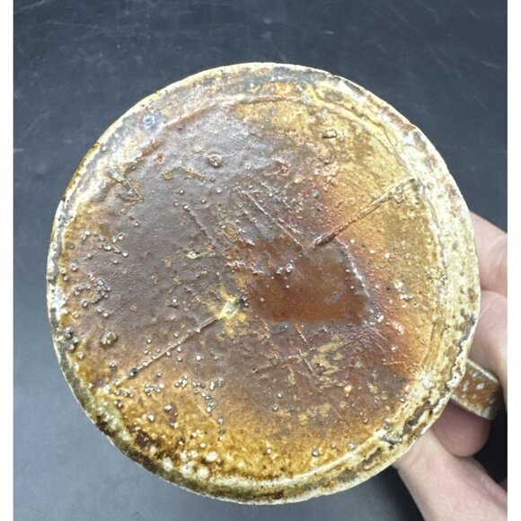 VTG Studio Art Pottery Mixed Artist Brown Coffee Tea Mug Set Of 4 Signed - Picture 6 of 16